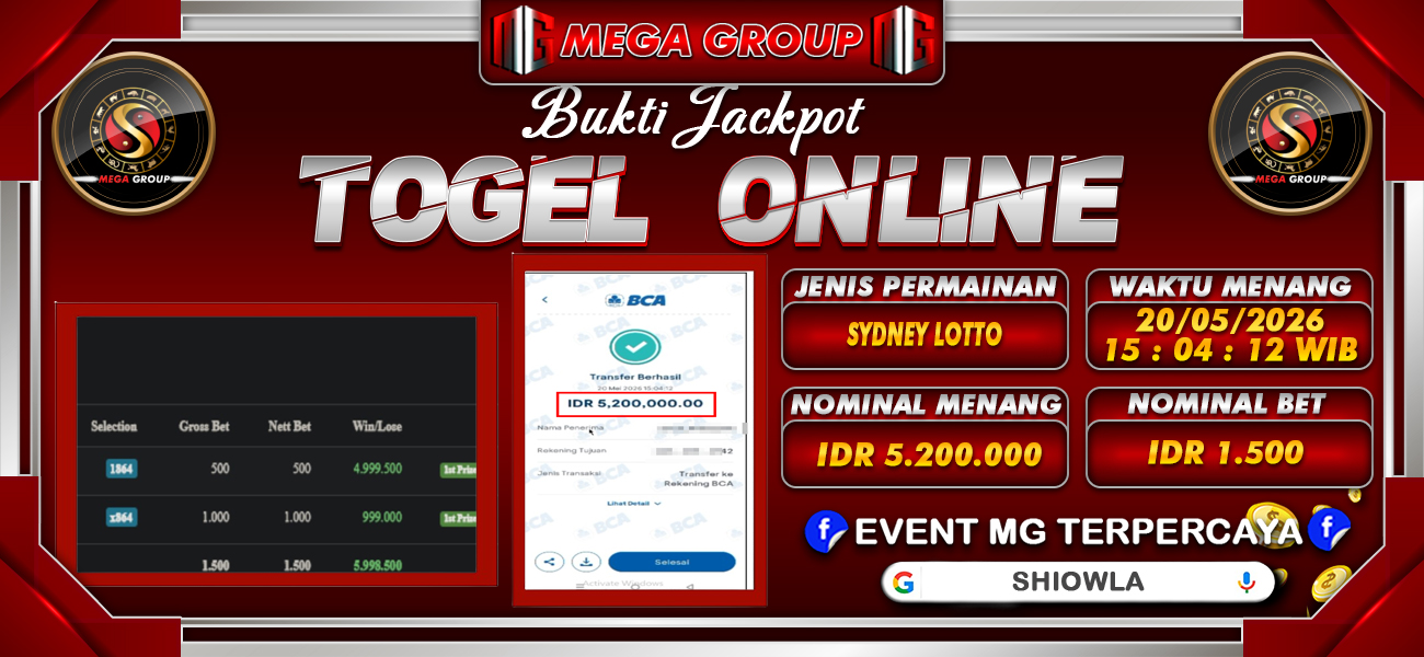Bukti JP situs Shiowla hari Rabu, 20 Mei 2026