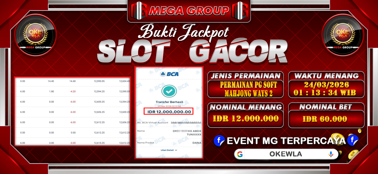 Bukti JP situs Okewla hari Selasa, 24 Maret 2026