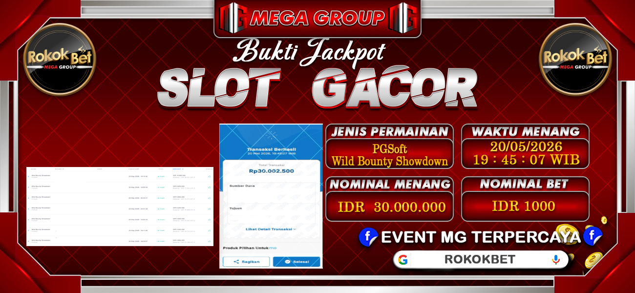 Bukti JP situs Rokokbet hari Rabu, 20 Mei 2026